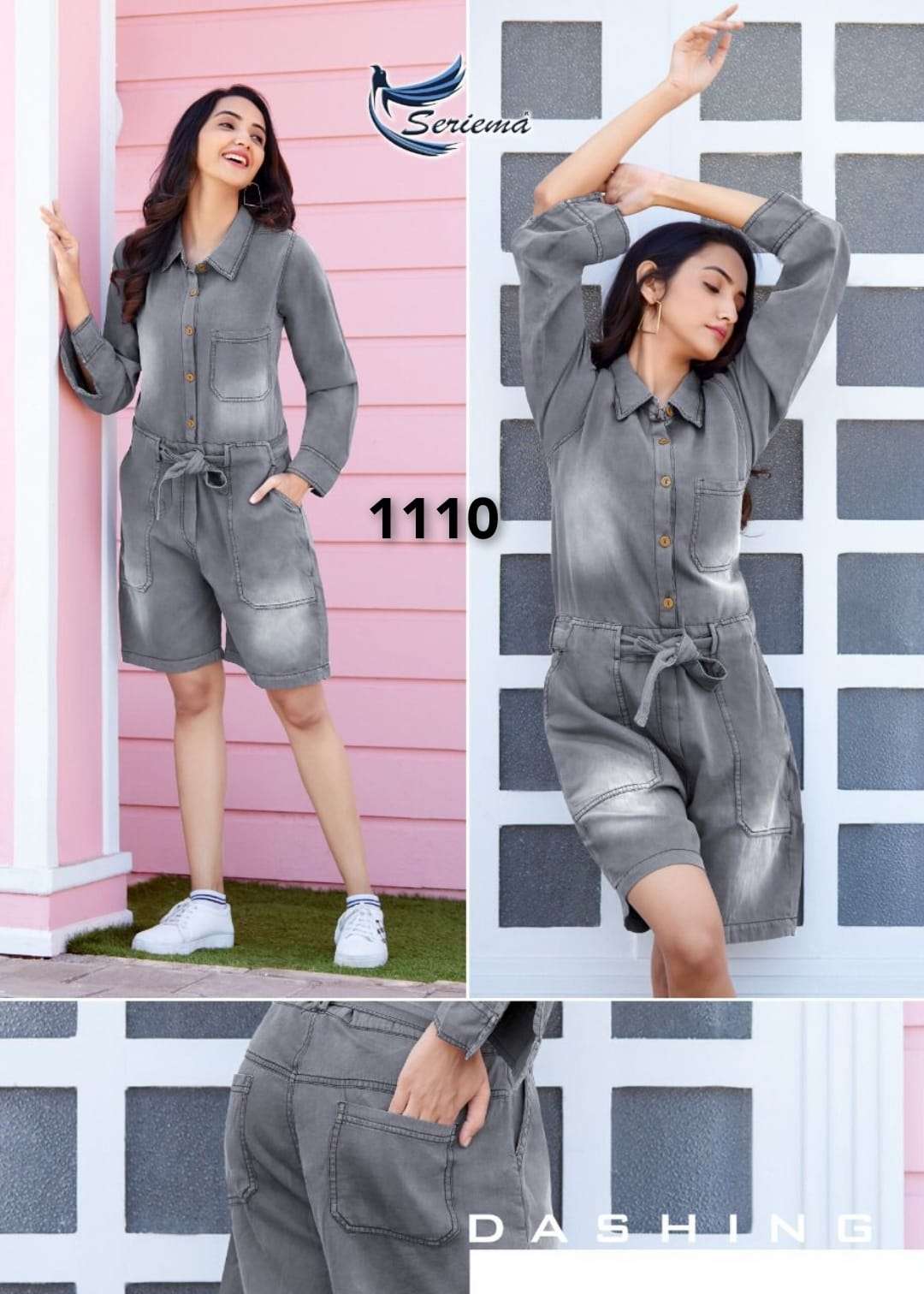 SERIEMA DEFINE D.NO-1110  KUMB DENIM JUMP SUIT 