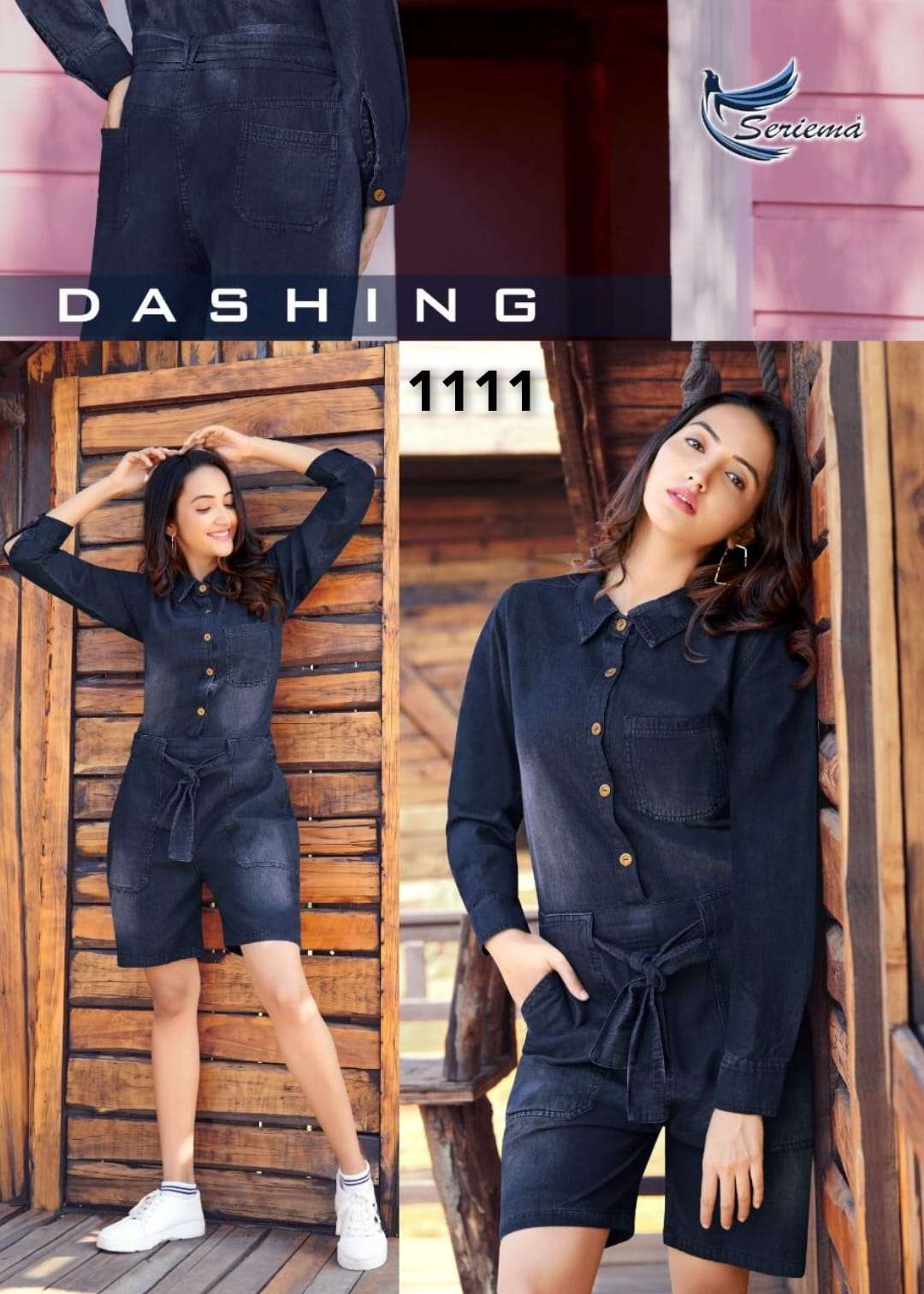 SERIEMA DEFINE D.NO-1111  KUMB DENIM JUMP SUIT 