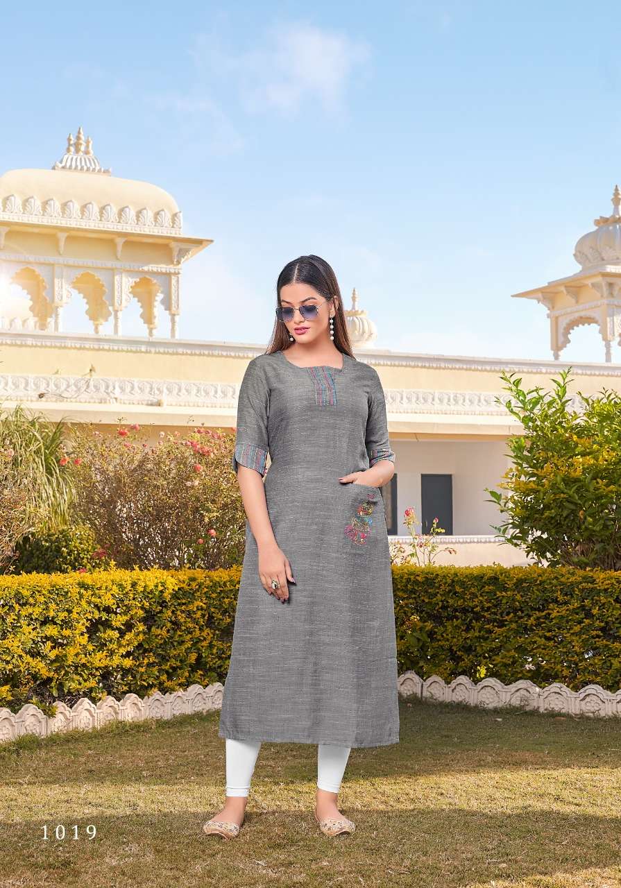 TEXOFAB CITY VOL-6 D.NO-1019 RAYON BUTTI BASED KURTI