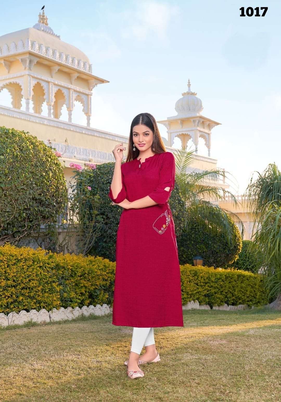 TEXOFAB CITY VOL-6 D.NO-1017, RAYON BUTTI BASED KURTI