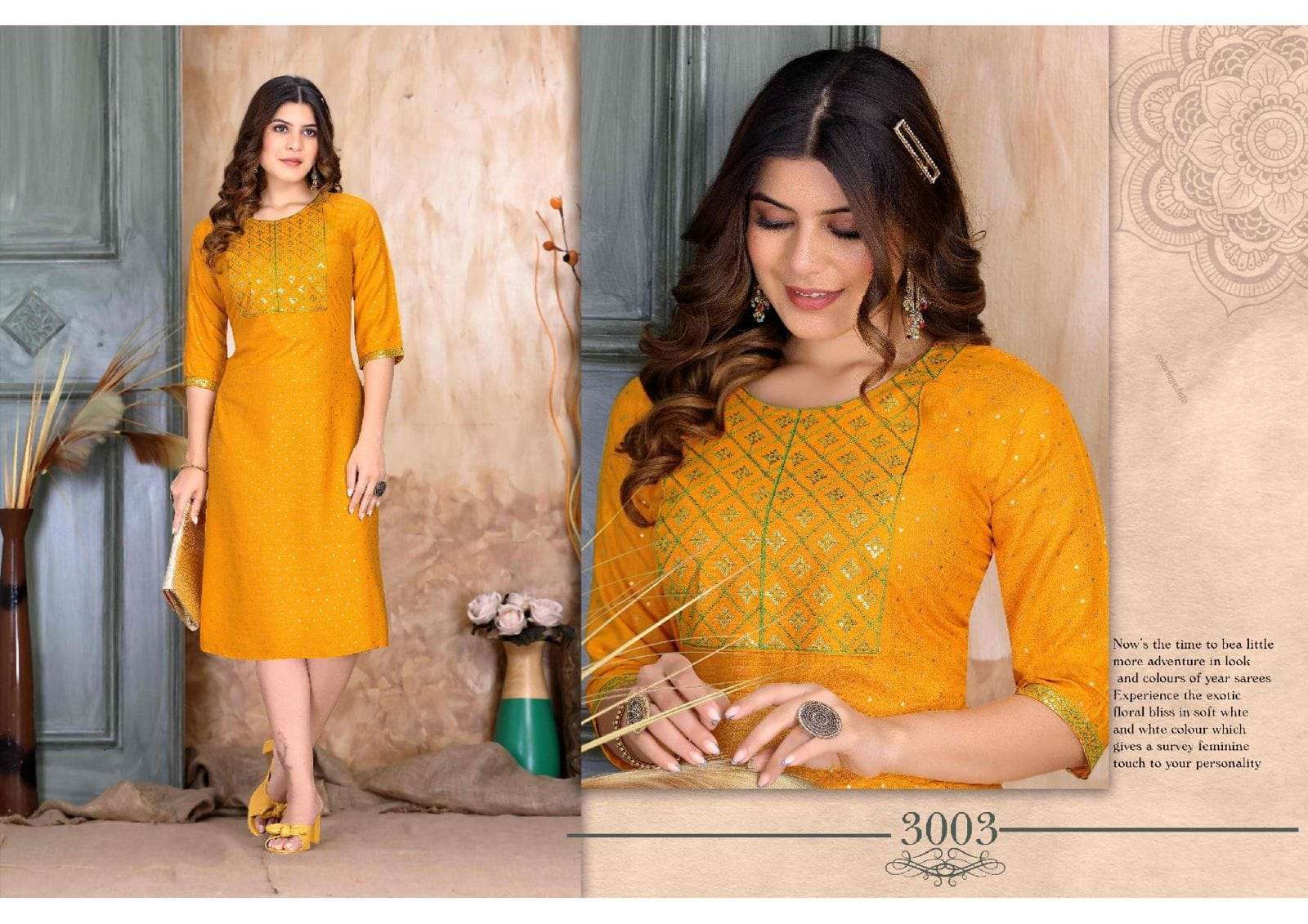 TEXOFAB GOLDEN INAYAT SEQUENCE KURTI CTALOG