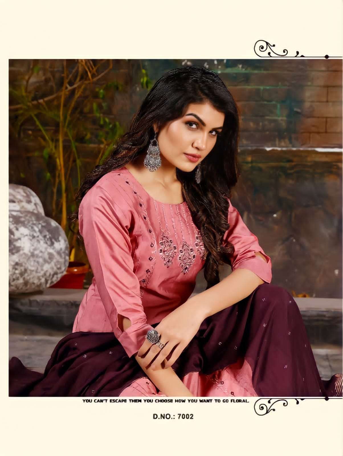TEXOFAB SHEESHA VOL-3 D.NO-7002 KURTI PANT DUPATTA SET