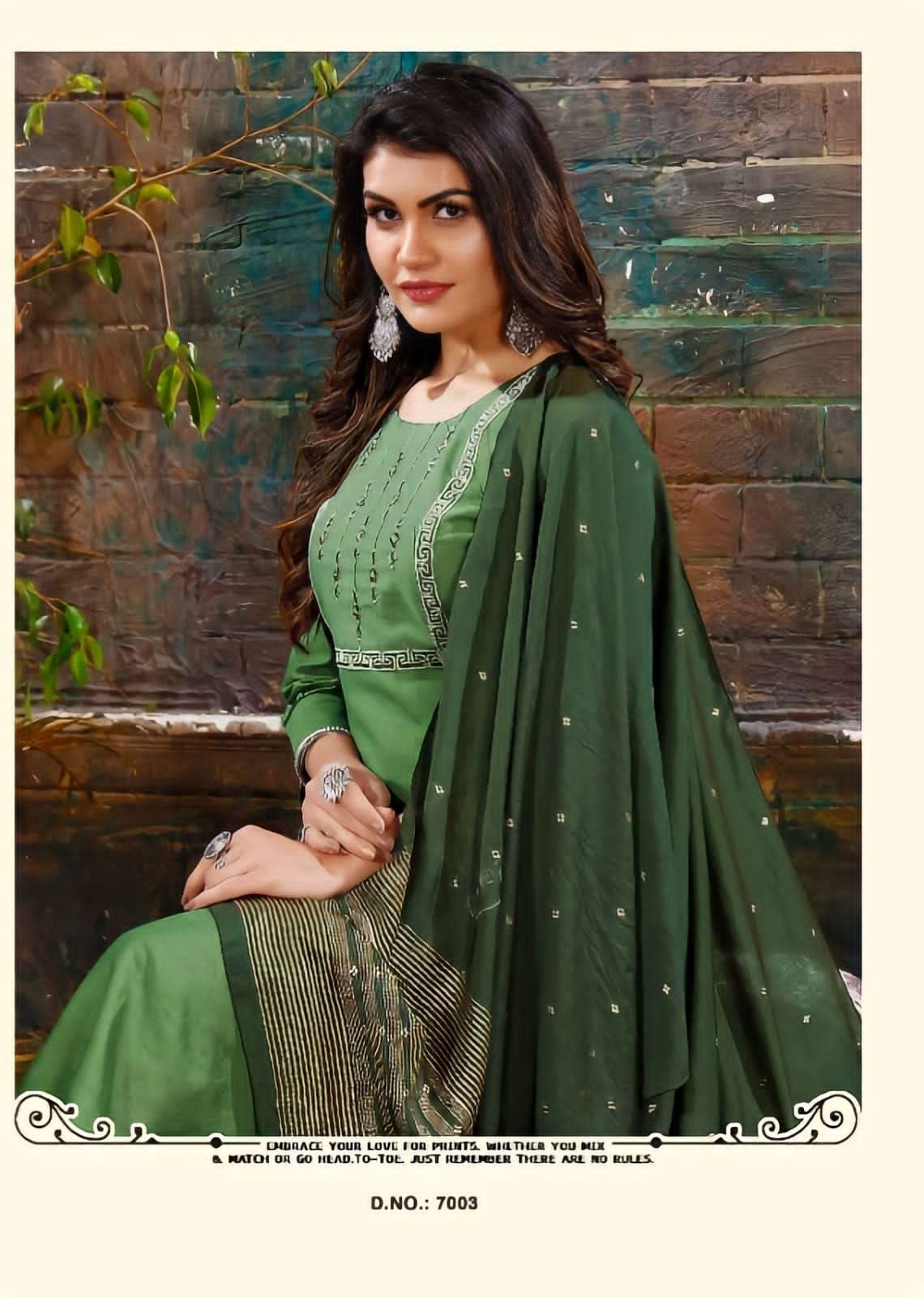 TEXOFAB SHEESHA VOL-3 D.NO-7003 KURTI PANT DUPATTA SET