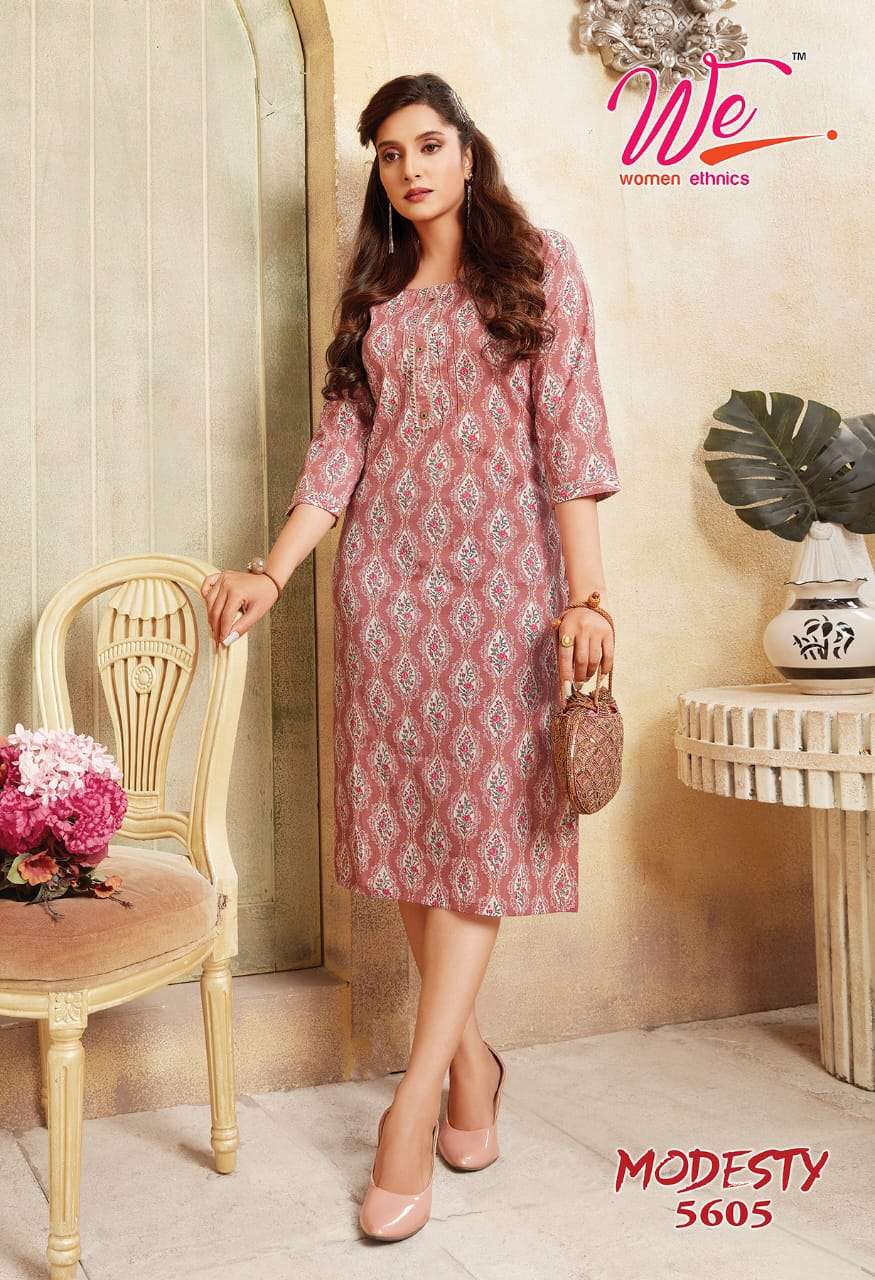WE WOMAN ETHNICS MODESTY PRINTED KURTI CATALOG