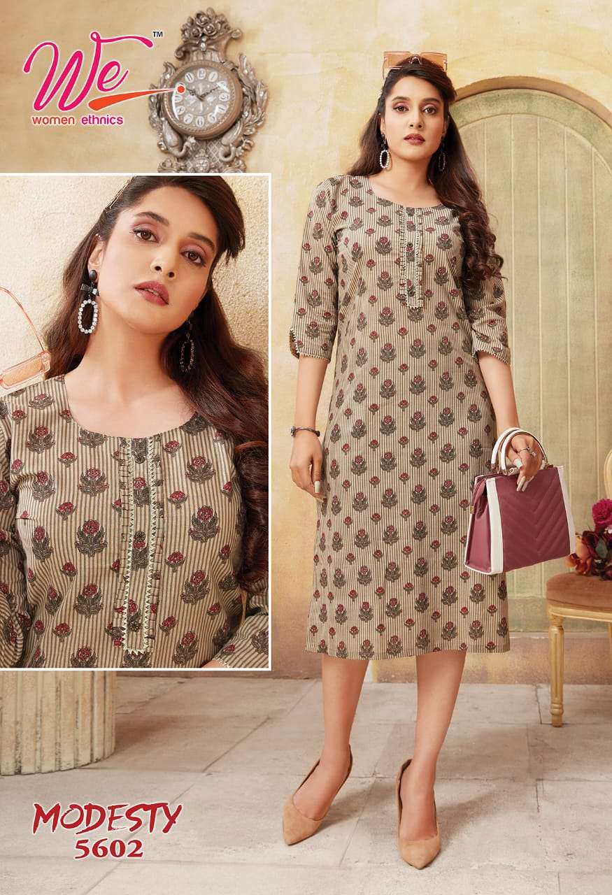 WE WOMAN ETHNICS MODESTY PRINTED KURTI CATALOG