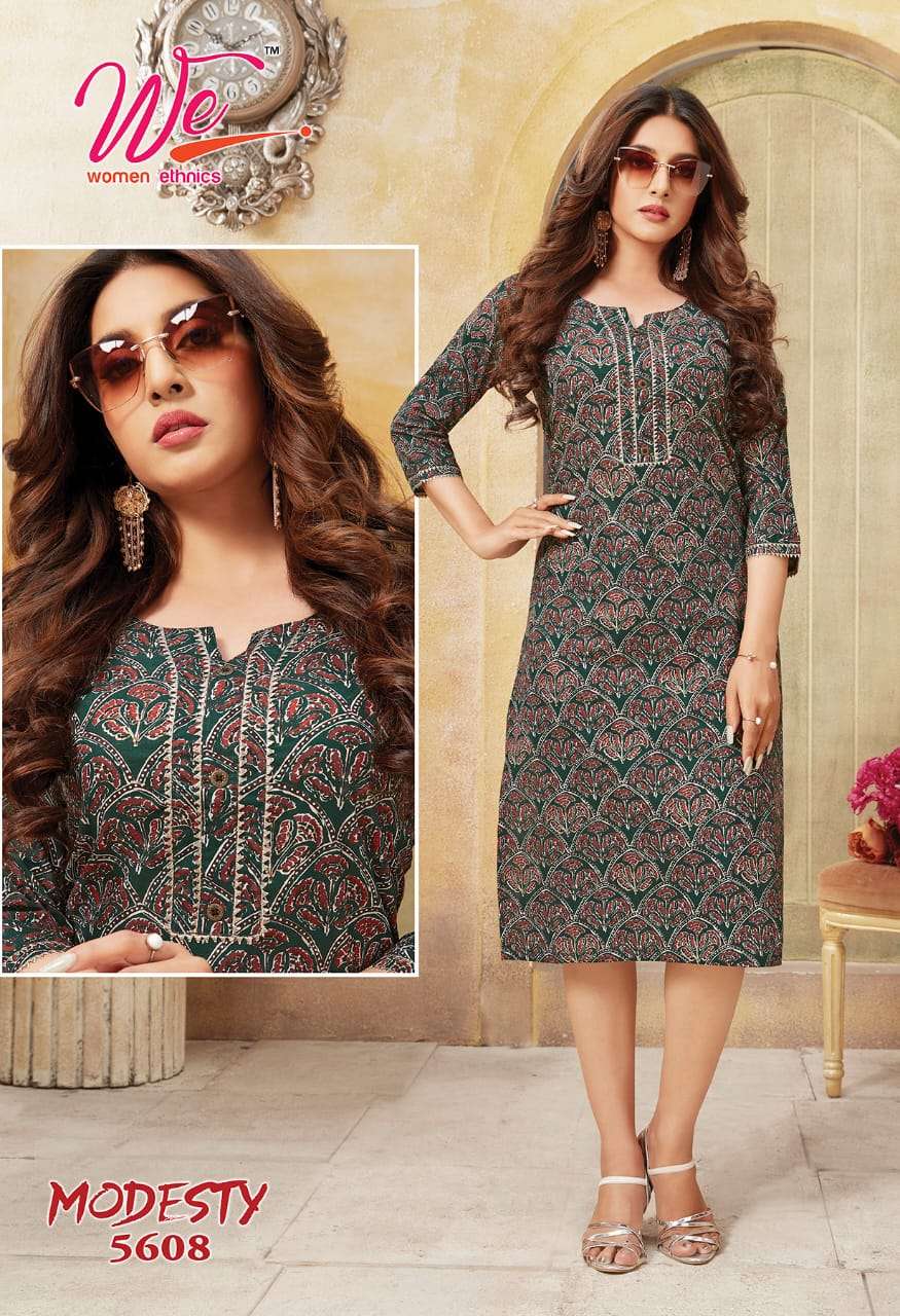 WE WOMAN ETHNICS MODESTY PRINTED KURTI CATALOG