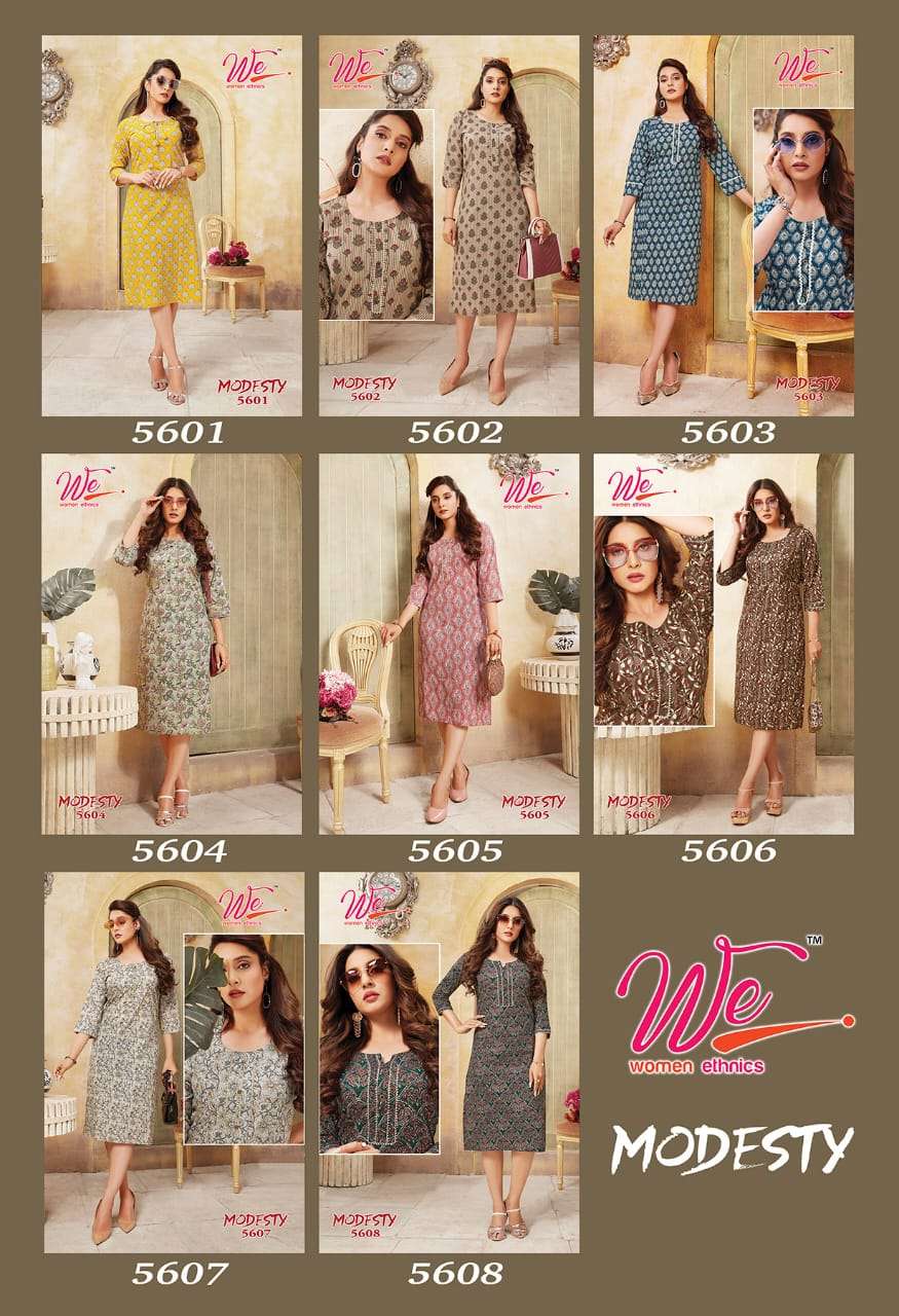 WE WOMAN ETHNICS MODESTY PRINTED KURTI CATALOG