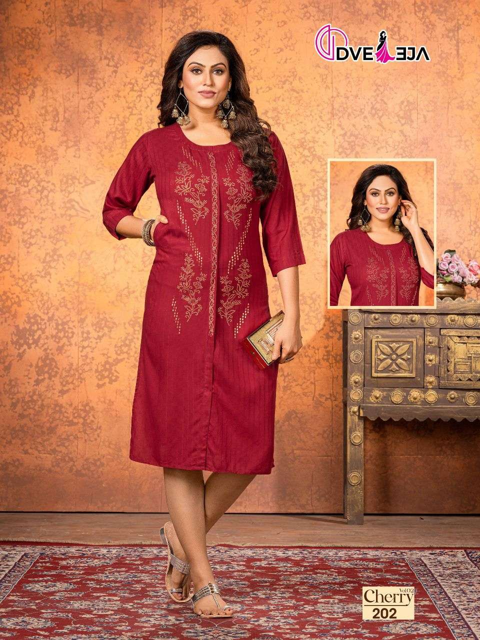 DVEEJA CHERRY VOL-2 STRAGHT KURTI CATALOG
