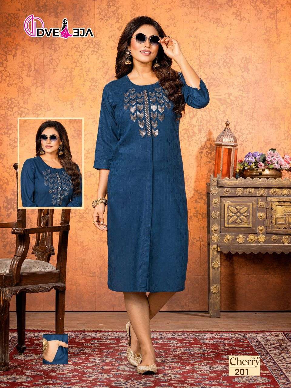 DVEEJA CHERRY VOL-2 STRAGHT KURTI CATALOG