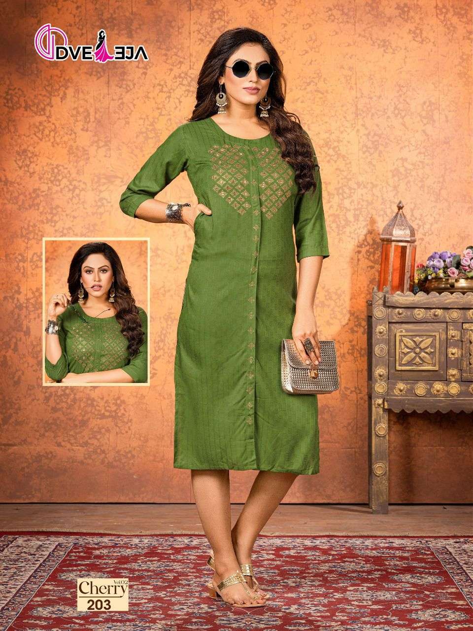 DVEEJA CHERRY VOL-2 STRAGHT KURTI CATALOG