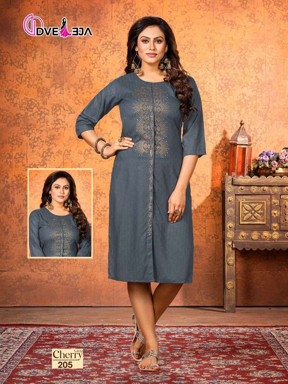 DVEEJA CHERRY VOL-2 STRAGHT KURTI CATALOG