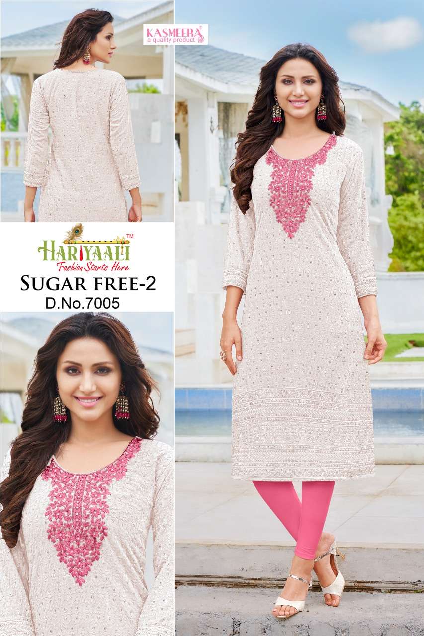HARIYAALI SUGAR FREE-2 SHIFFLI WORK KURTI CATALOG