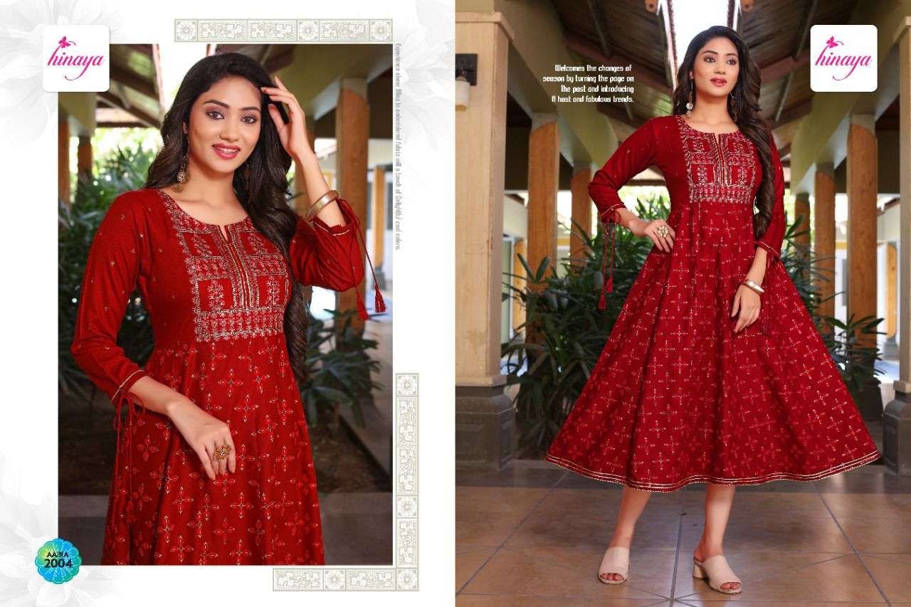 HINAYA AAINA VOL-3 FLAIRED KURTI CATALOG