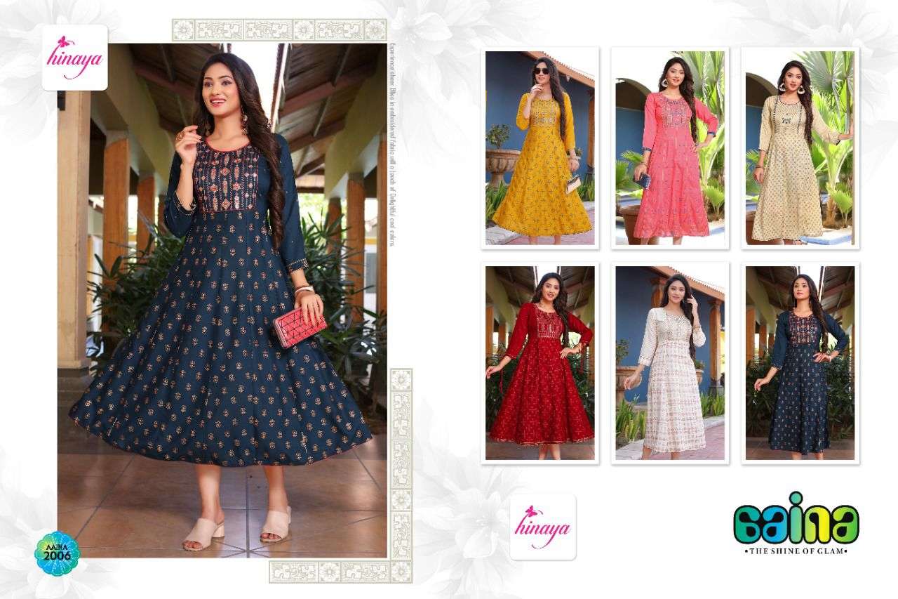 HINAYA AAINA VOL-3 FLAIRED KURTI CATALOG
