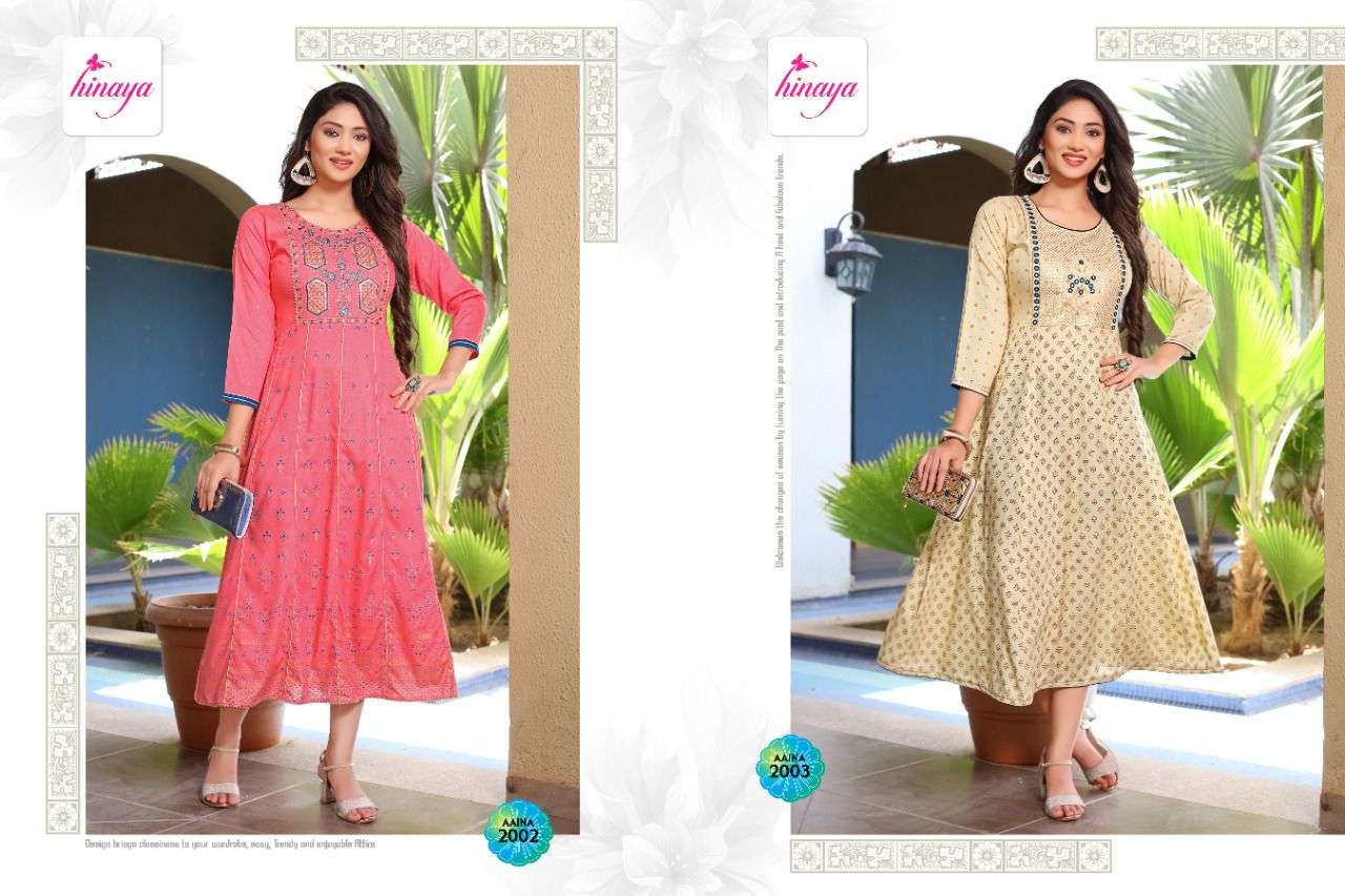 HINAYA AAINA VOL-3 FLAIRED KURTI CATALOG