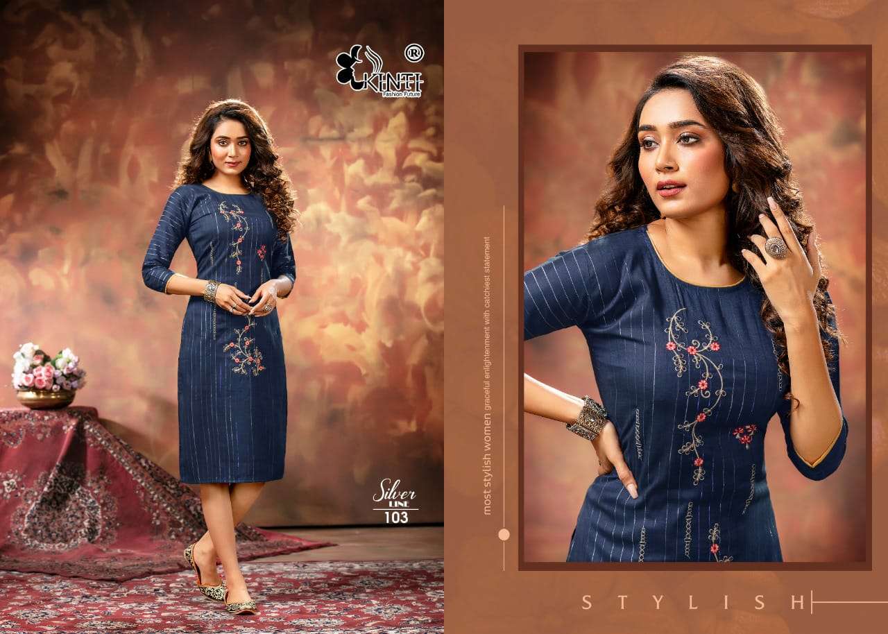 KINTI SILVER LINE STRAIGHT KURTI CATALOG