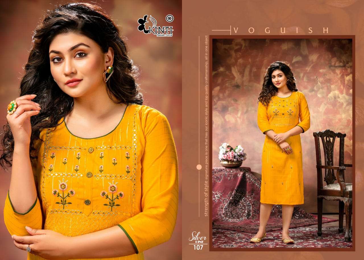 KINTI SILVER LINE STRAIGHT KURTI CATALOG