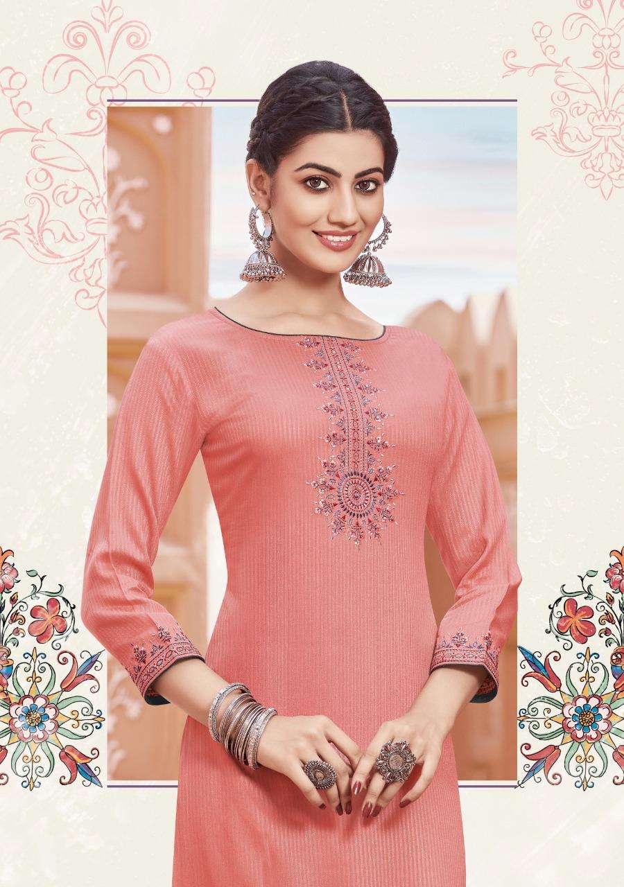 LADIES FLAVOURS SAANVI VOL -4 SEQUENCE WORK KURTI CATALOG