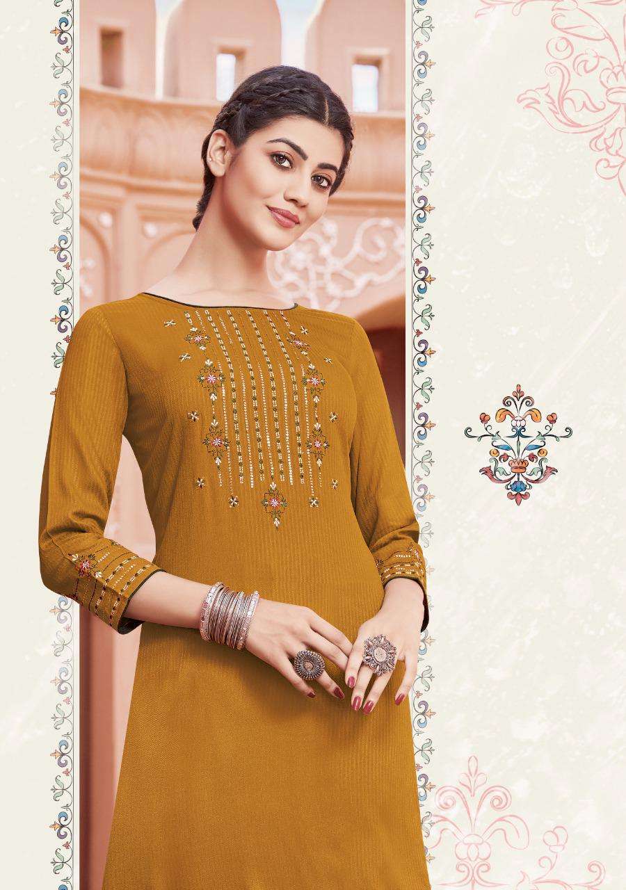 LADIES FLAVOURS SAANVI VOL -4 SEQUENCE WORK KURTI CATALOG