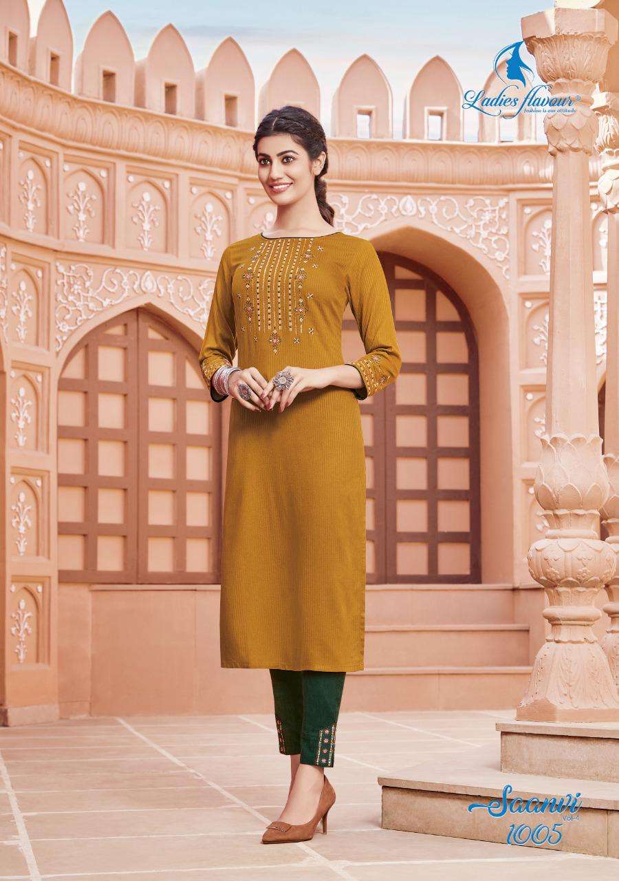 LADIES FLAVOURS SAANVI VOL -4 SEQUENCE WORK KURTI CATALOG