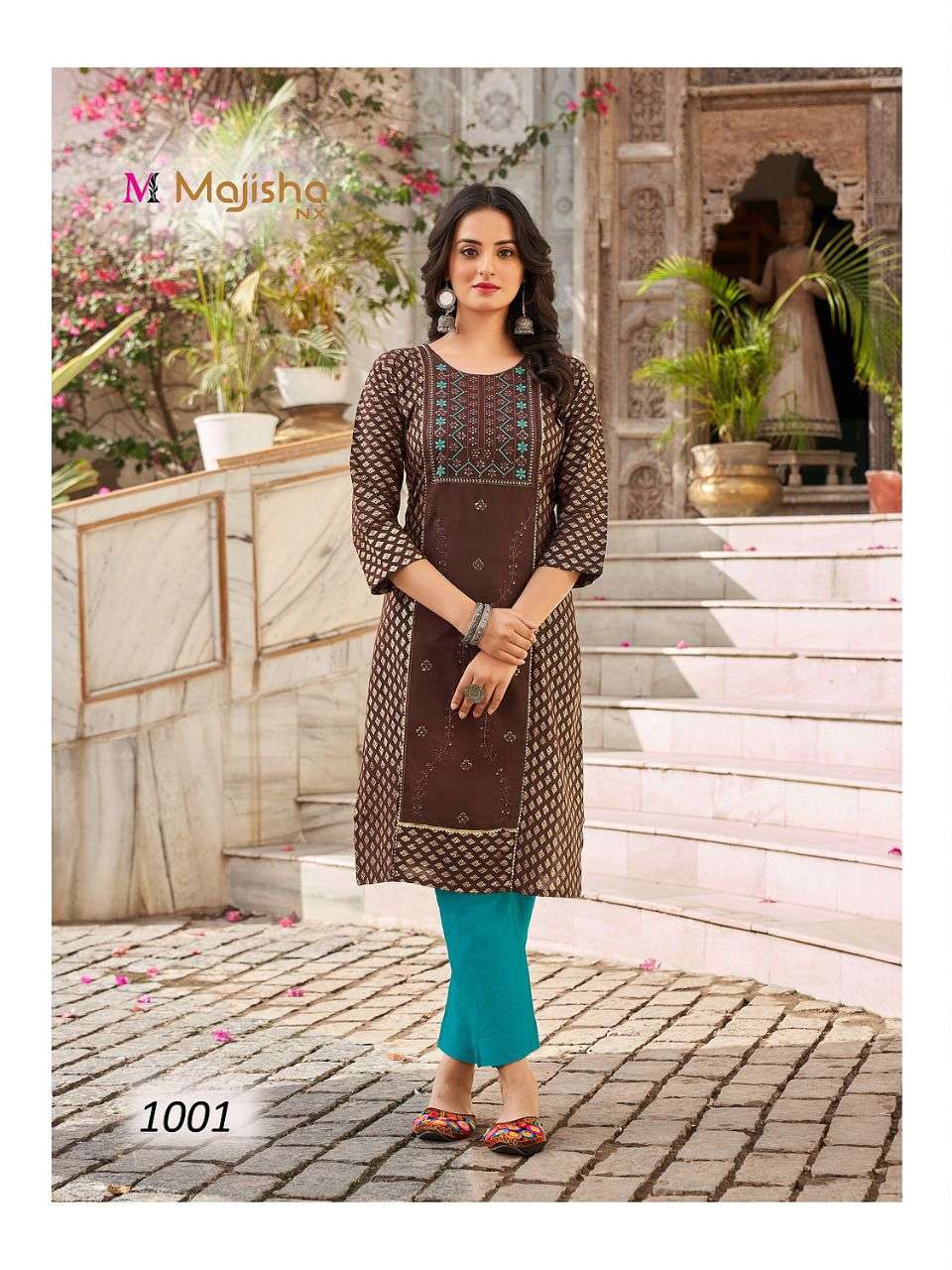 MAJISHA NX DESTINY VOL-1 FOIL PRINT KURTI CATALOG