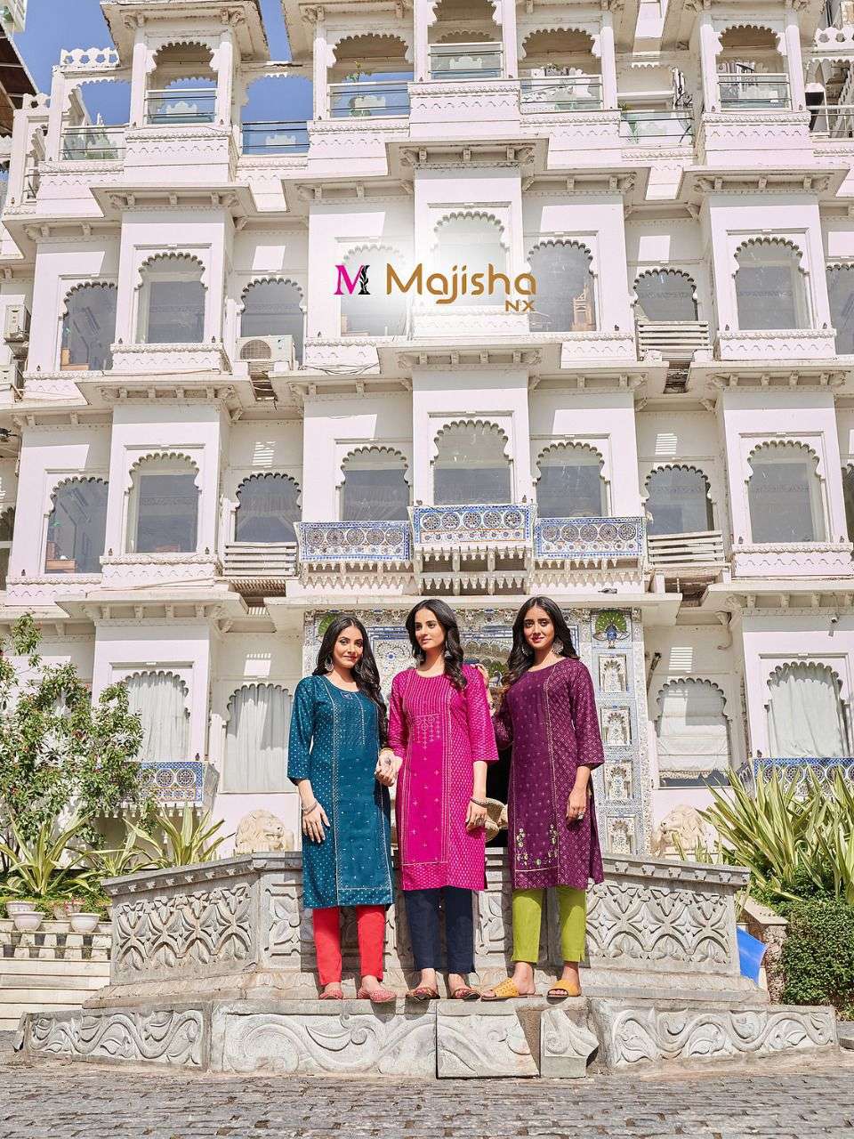 MAJISHA NX DESTINY VOL-1 FOIL PRINT KURTI CATALOG