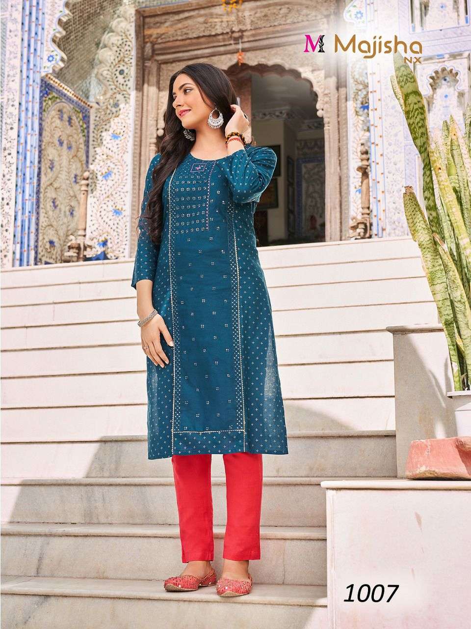MAJISHA NX DESTINY VOL-1 FOIL PRINT KURTI CATALOG