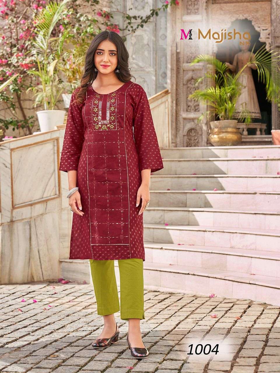 MAJISHA NX DESTINY VOL-1 FOIL PRINT KURTI CATALOG