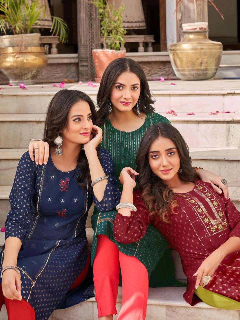 MAJISHA NX DESTINY VOL-1 FOIL PRINT KURTI CATALOG