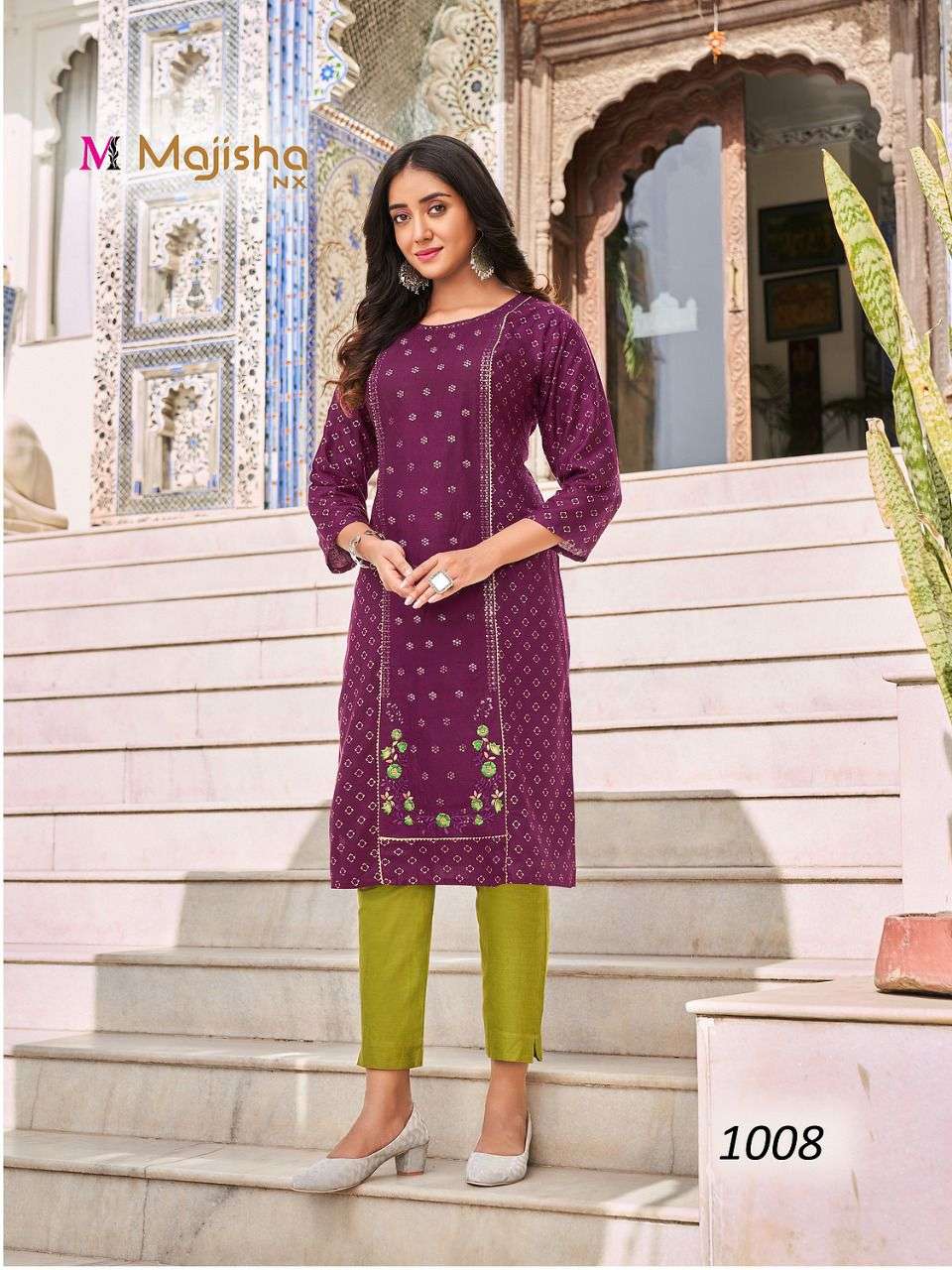 MAJISHA NX DESTINY VOL-1 FOIL PRINT KURTI CATALOG