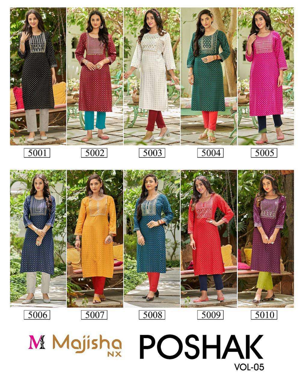 MAJISHA NX POSHAK VOL-5 PRINTED KURTI CATALOG