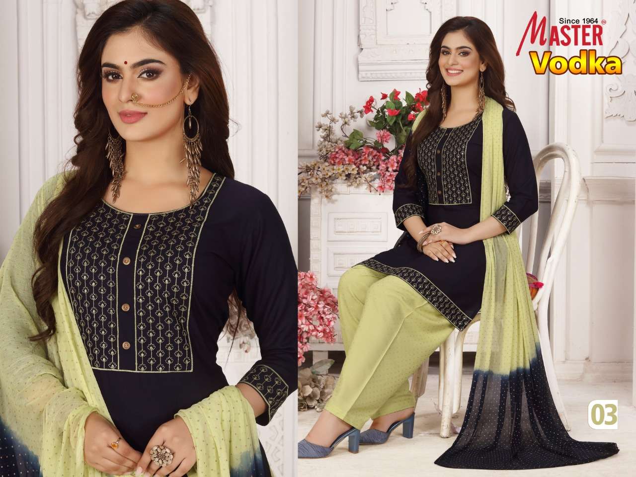 MASTER VODKA KURTI SALWAR WITH DUPATTA SET