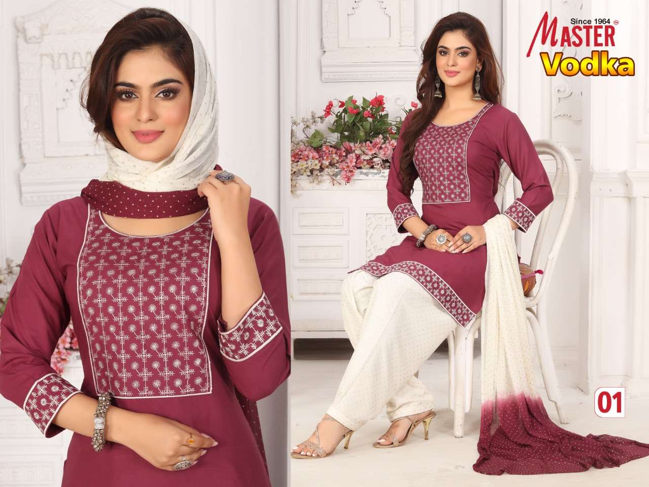 MASTER VODKA KURTI SALWAR WITH DUPATTA SET