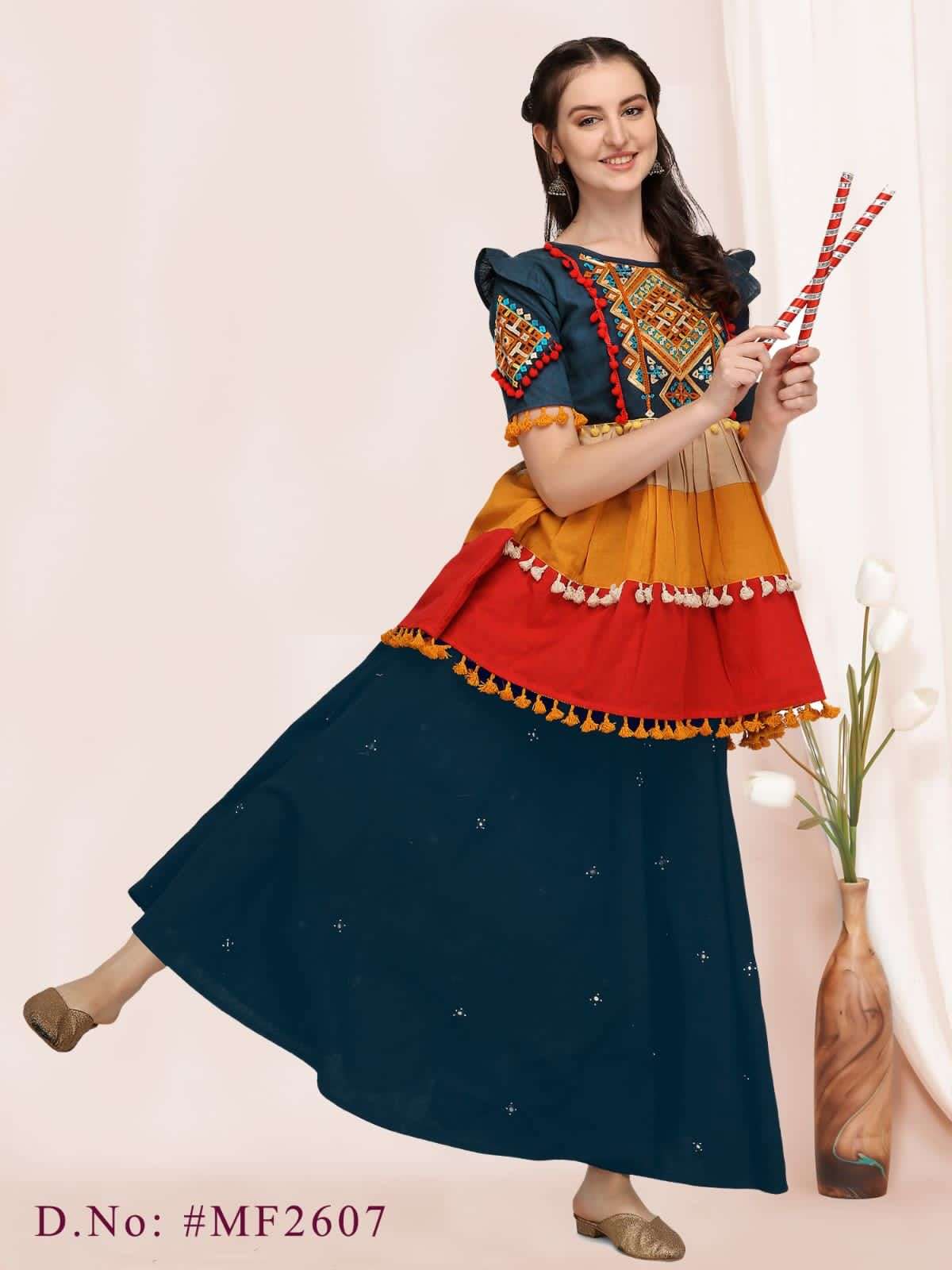 Gujarati traditional navrarti wear with amazing craftsmanship of designs  and patterns