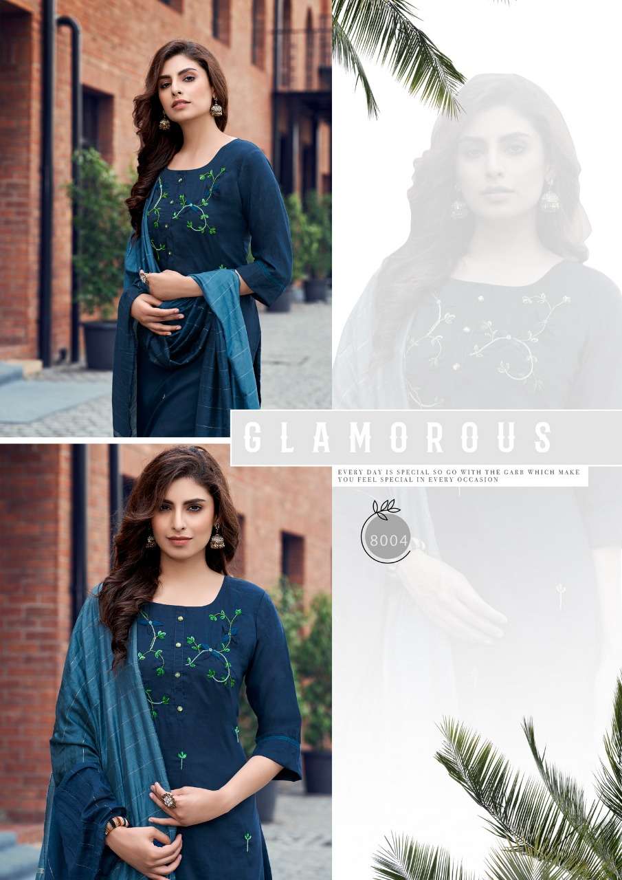 PARRA STUDIO CHUNNRI VOL-8 D.NO-8004 KURTI DUPATTA 