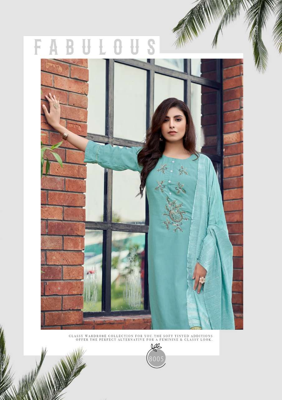 PARRA STUDIO CHUNNRI VOL-8 D.NO-8005 KURTI DUPATTA 