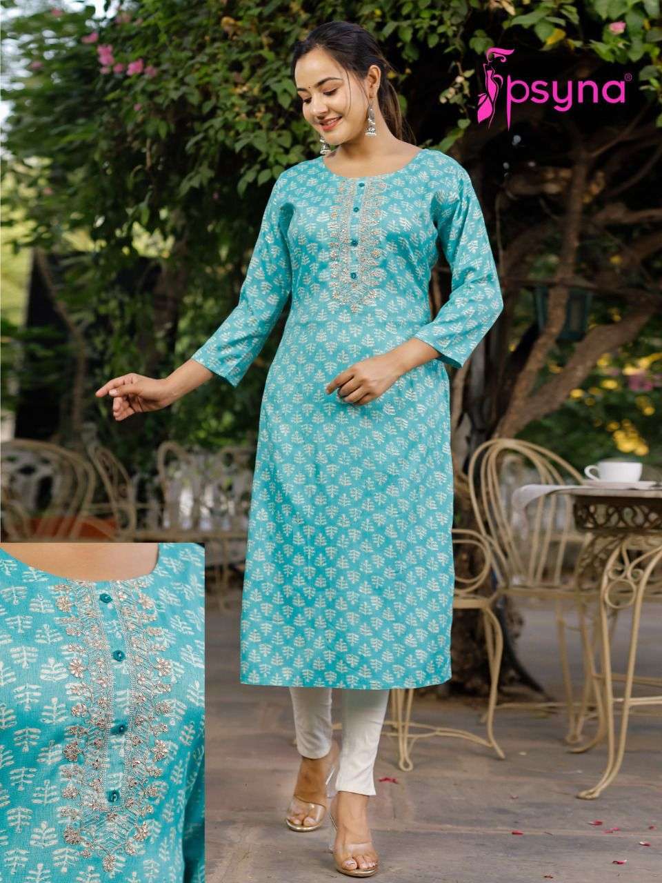 PSYNA CRAYON PRINTS-1 GOLD PRINT KURTI CATALOG