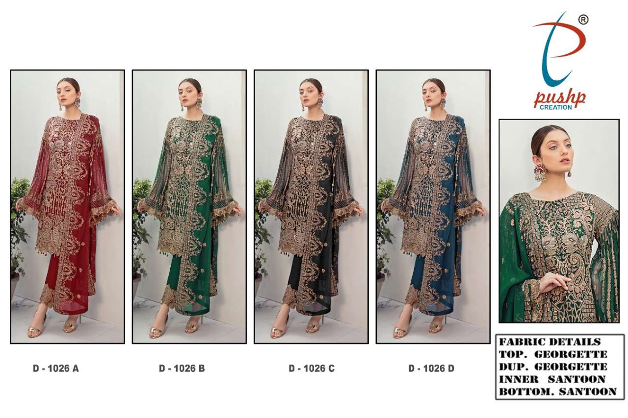 PUSHP PRESENTS D.NO-1026 (4 COLORS) SUIT CATALOG