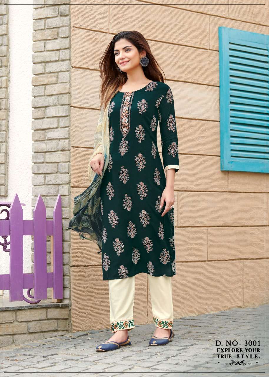 RANGJYOT RANGMAYA VOL-3 D.NO-3001  3PCS CONCEPT 