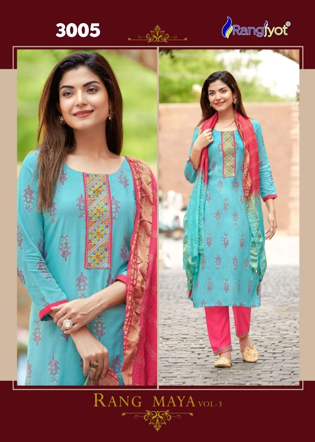 RANGJYOT RANGMAYA VOL-3 D.NO-3005 3PCS CONCEPT 