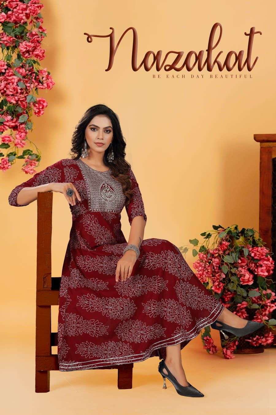 TEXOFAB BEAUTY QUEEN NAZAKAT VOL-1 FROCK STYLE KURTI CATALOG