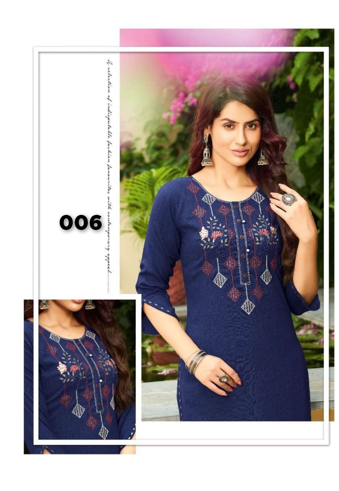 TEXOFAB  DIYA VOL-3 D.NO-006 DESIGNER KURTI 