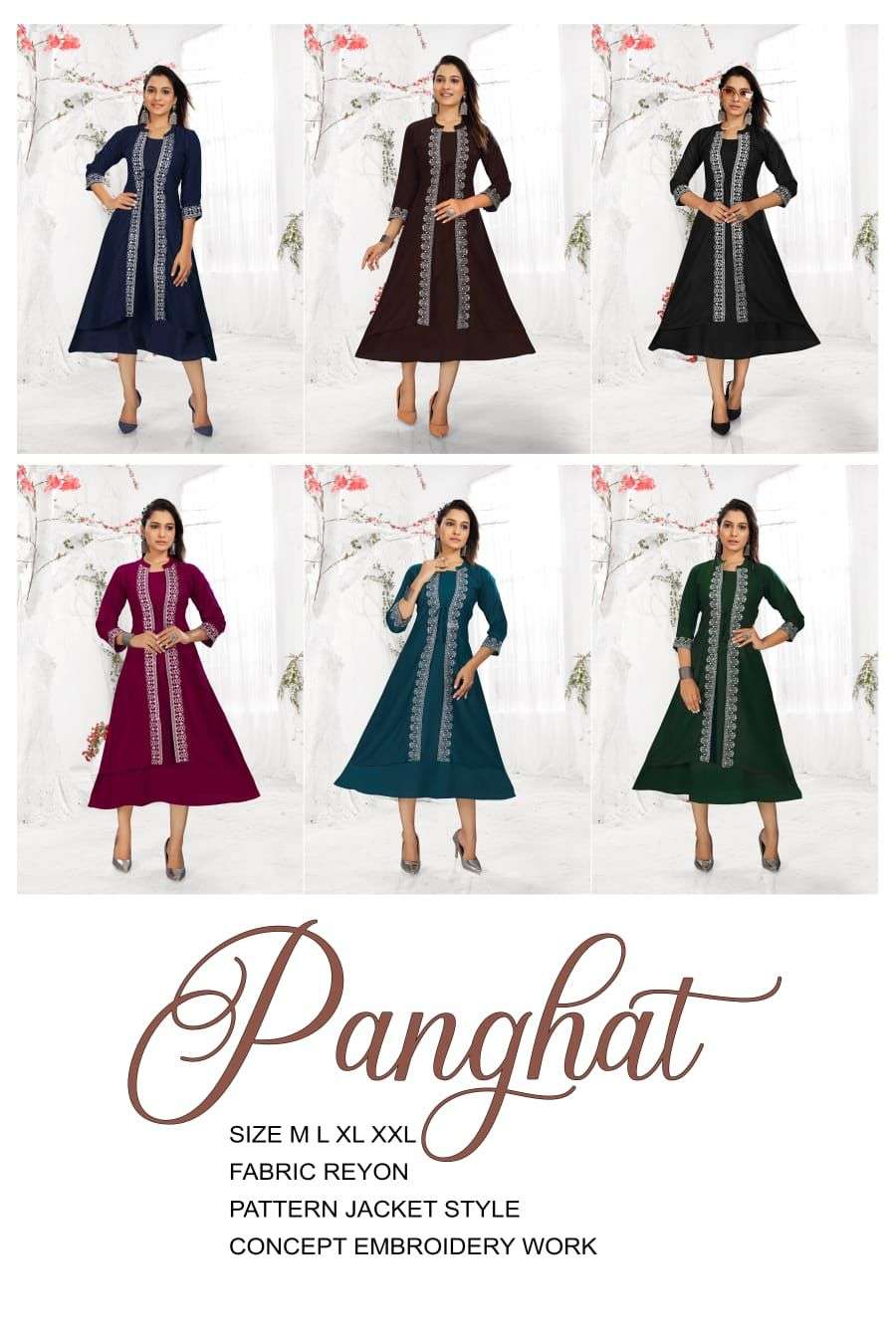TEXOFAB NEW PANGHAT VOL-1 JACKET ATTACHED  KURTI CATALOG