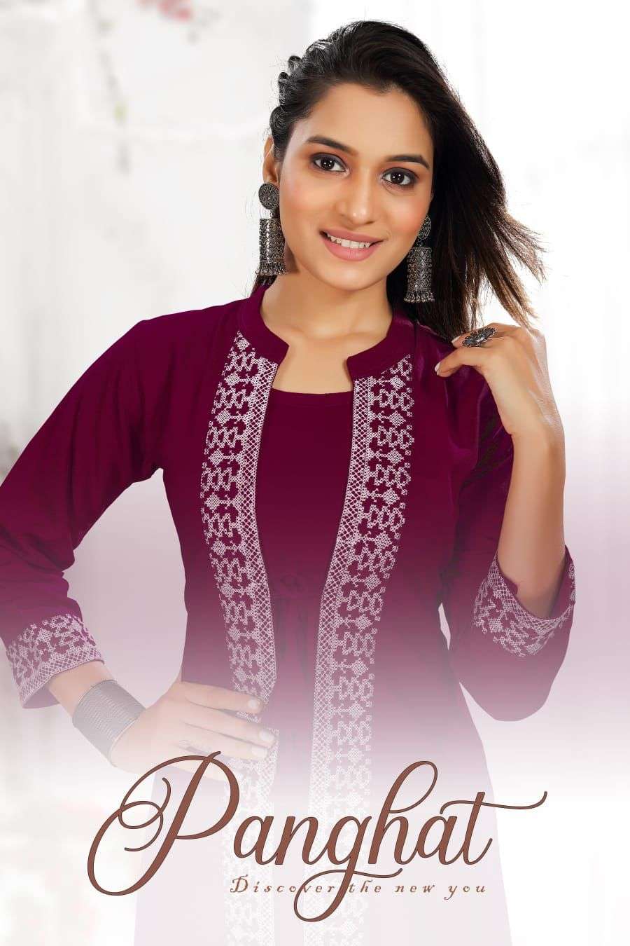 TEXOFAB NEW PANGHAT VOL-1 JACKET ATTACHED  KURTI CATALOG