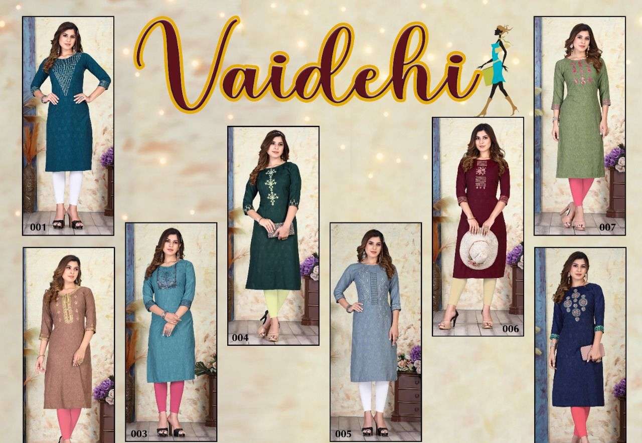 TEXOFAB  NEW VAIDEHI VOL-1 STRAIGHT KURTI CATALOG