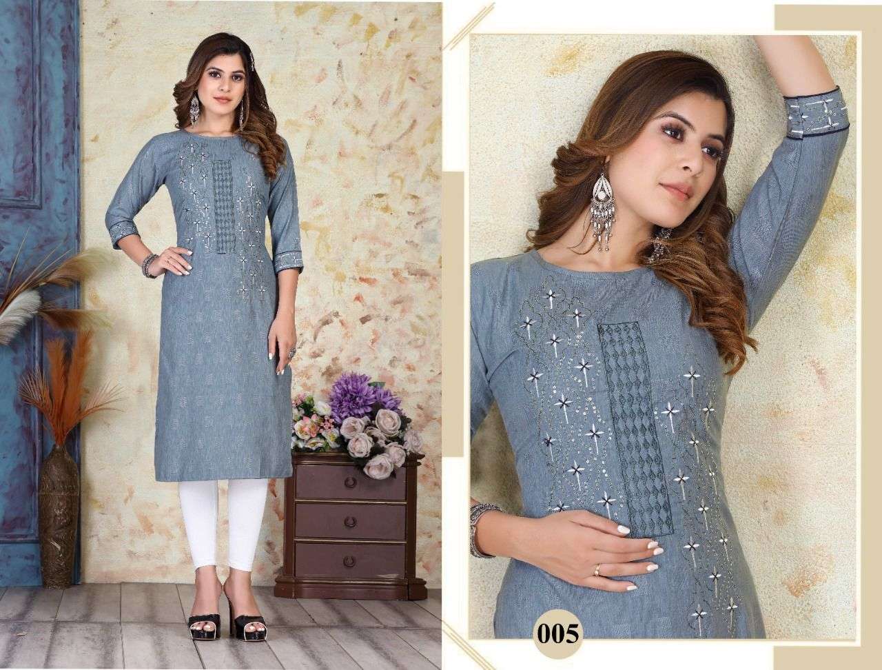 TEXOFAB  NEW VAIDEHI VOL-1 STRAIGHT KURTI CATALOG