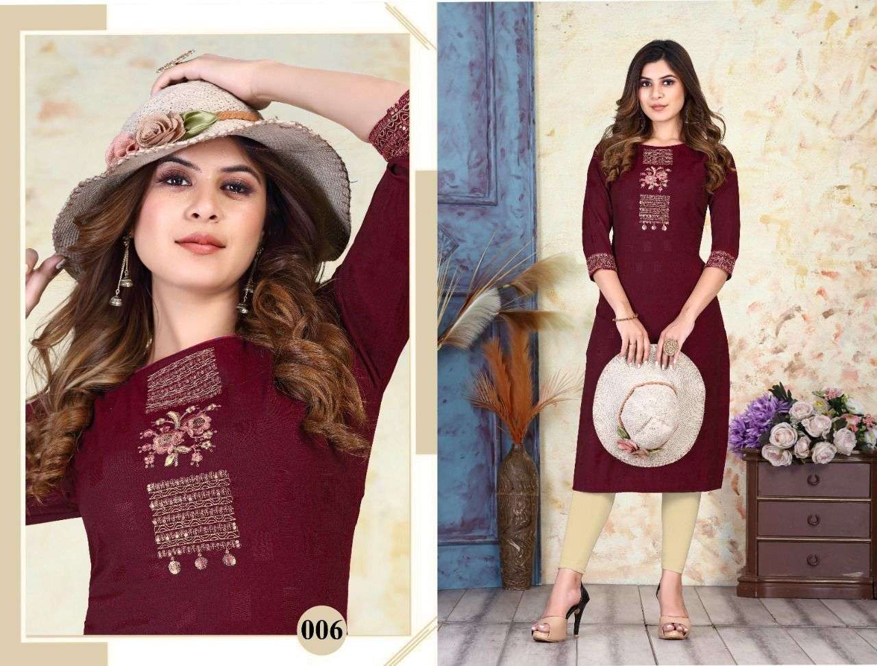 TEXOFAB  NEW VAIDEHI VOL-1 STRAIGHT KURTI CATALOG