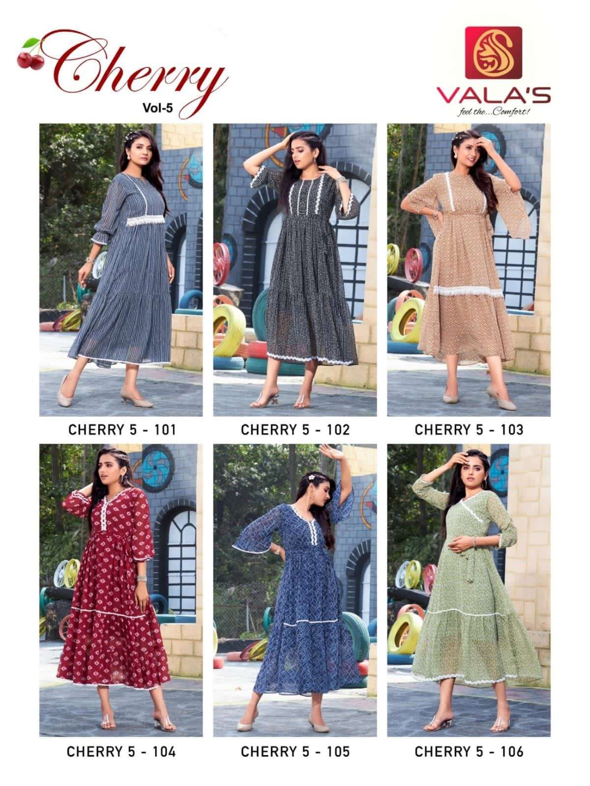 VALAS  CHERRY VOL-5 PRINTED KURTI CATALOG
