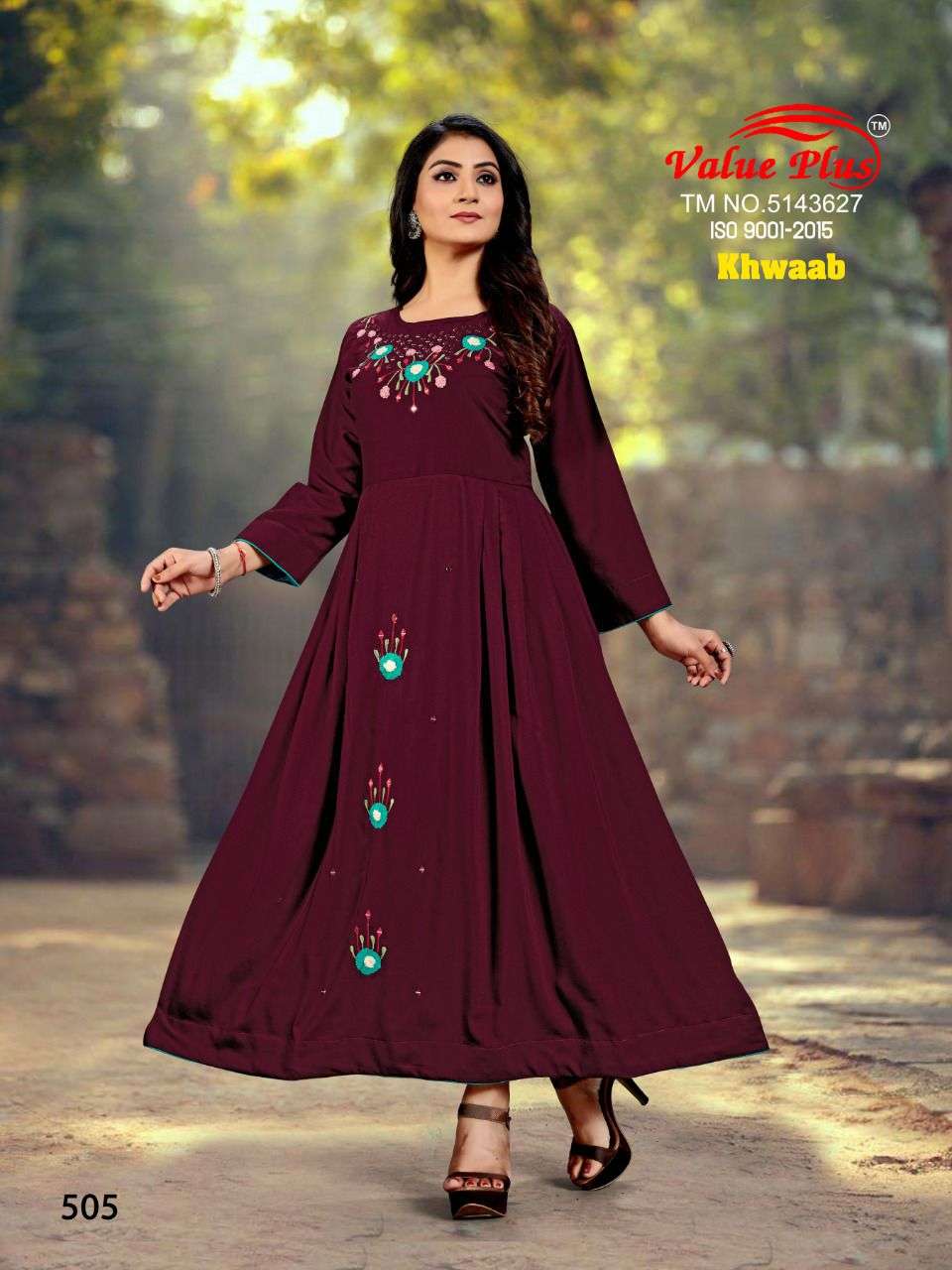 VALUE PLUS KHWAAB DESIGNER FLAIR KURTI CATALOG