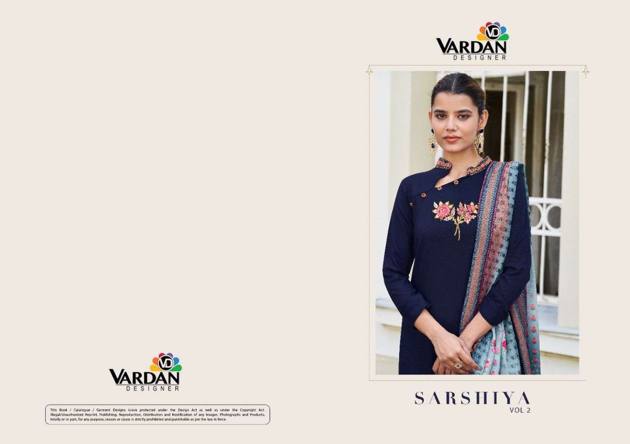 VARDAN DESIGNER SARSHIYA VOL-2  3PCS KURTI CATALOG